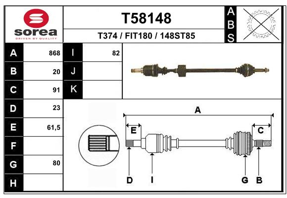 Transmission (Cardan) SEEAC FIT180