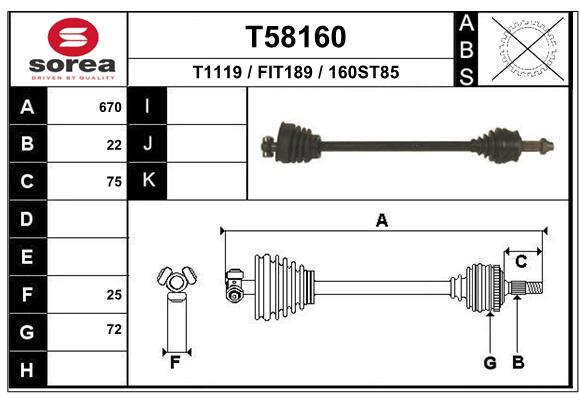 Transmission (Cardan) SEEAC FIT189