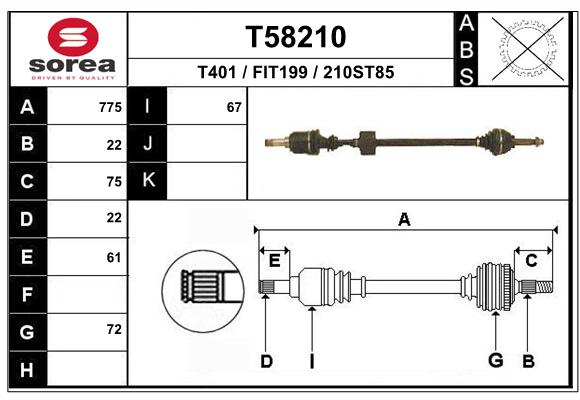 Transmission (Cardan) SEEAC FIT199