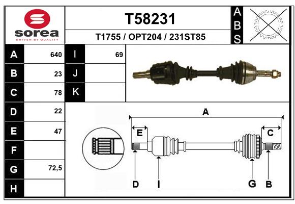 Transmission (Cardan) SEEAC OPT204