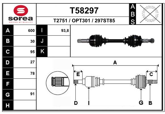 Transmission (Cardan) SEEAC OPT301