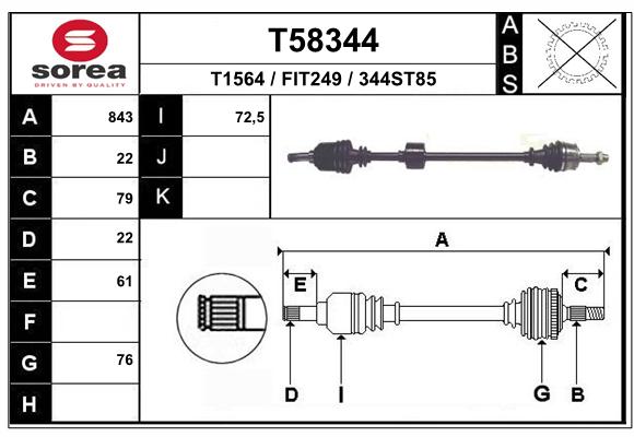 Transmission (Cardan) SEEAC FIT249