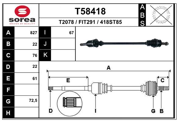 Transmission (Cardan) SEEAC FIT291