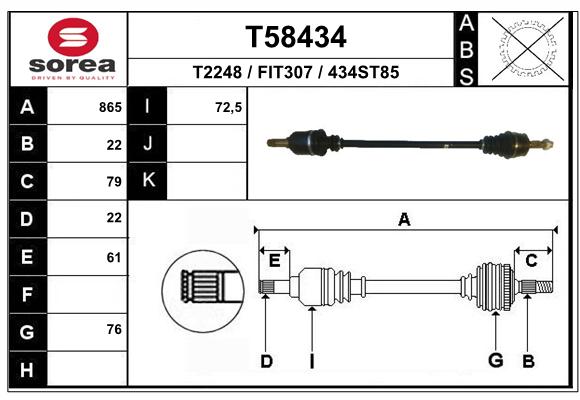 Transmission (Cardan) SEEAC FIT307