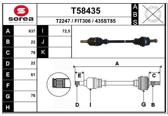 Transmission (Cardan) SEEAC FIT306