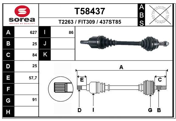 Transmission (Cardan) SEEAC FIT309