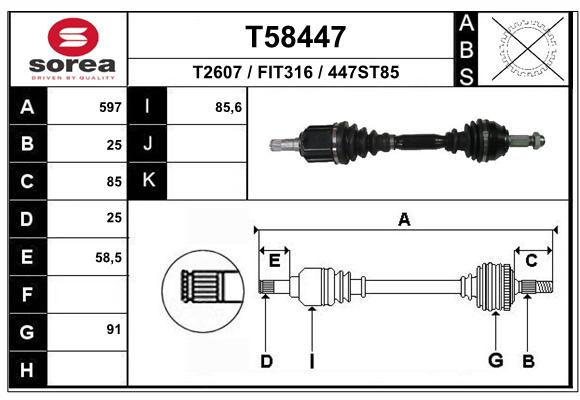 Transmission (Cardan) SEEAC FIT316