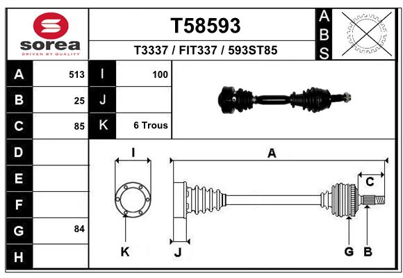 Transmission (Cardan) SEEAC FIT337