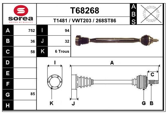 Transmission (Cardan) SEEAC VWT203