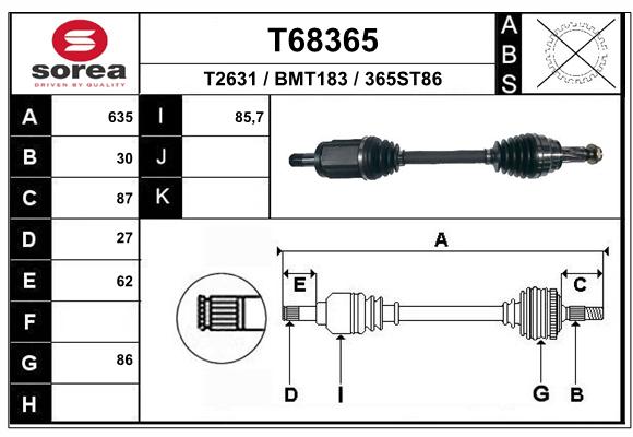 Transmission (Cardan) SEEAC BMT183