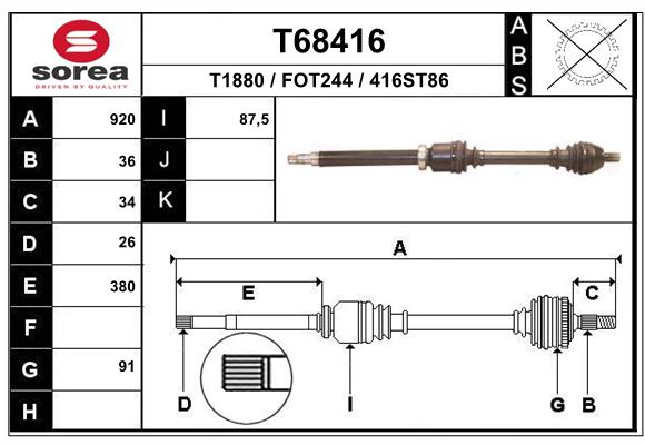 Transmission (Cardan) SEEAC FOT244