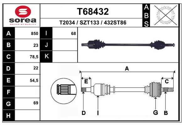 Transmission (Cardan) SEEAC SZT133