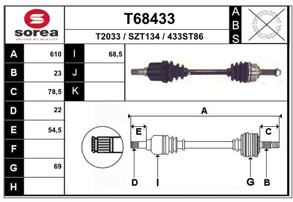 Transmission (Cardan) SEEAC SZT134