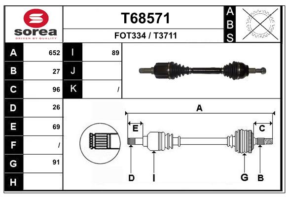 Transmission (Cardan) SEEAC FOT334