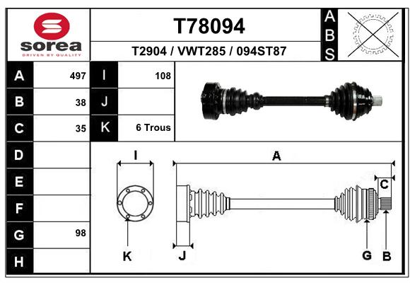 Transmission (Cardan) SEEAC VWT285