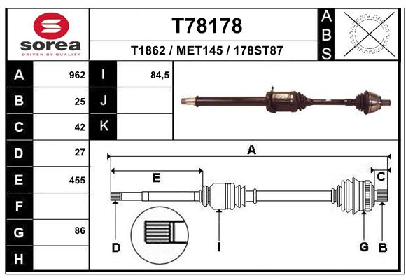 Transmission (Cardan) SEEAC MET145