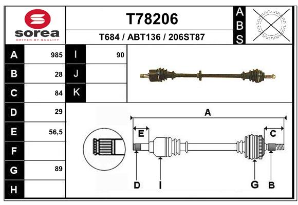 Transmission (Cardan) SEEAC ABT136