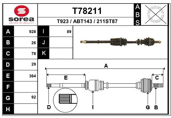 Transmission (Cardan) SEEAC ABT143