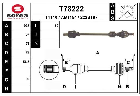 Transmission (Cardan) SEEAC ABT154