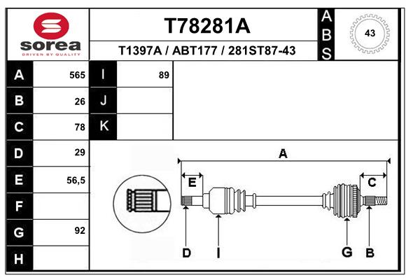 Transmission (Cardan) SEEAC ABT177