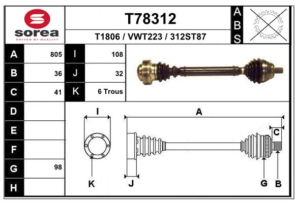 Transmission (Cardan) SEEAC VWT223