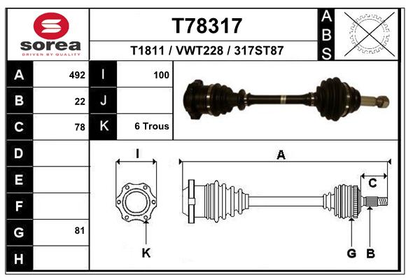 Transmission (Cardan) SEEAC VWT228