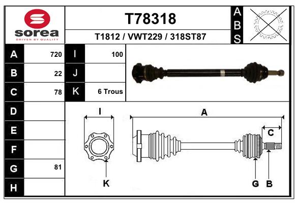 Transmission (Cardan) SEEAC VWT229