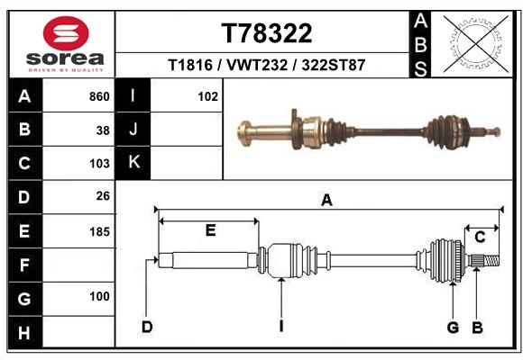 Transmission (Cardan) SEEAC VWT232