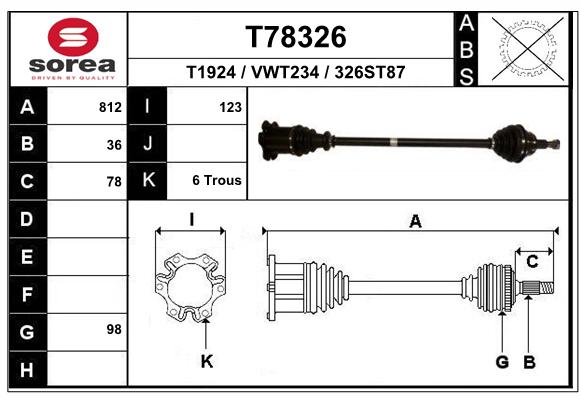 Transmission (Cardan) SEEAC VWT234