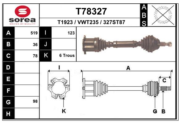 Transmission (Cardan) SEEAC VWT235