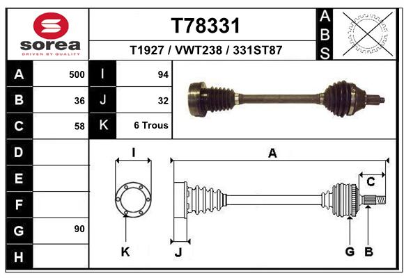 Transmission (Cardan) SEEAC VWT238