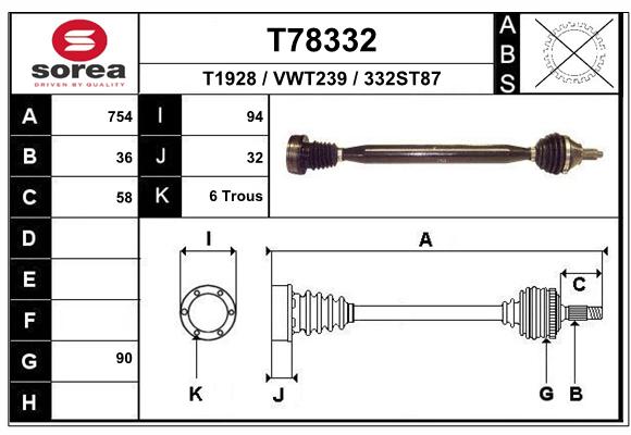 Transmission (Cardan) SEEAC VWT239