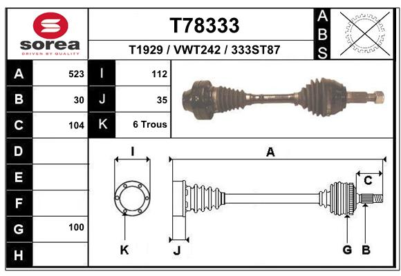 Transmission (Cardan) SEEAC VWT242