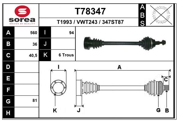 Transmission (Cardan) SEEAC VWT243