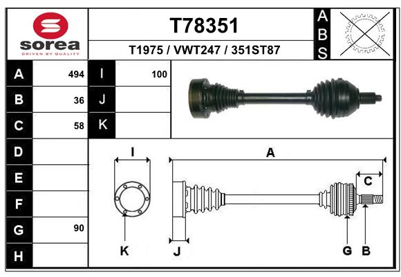 Transmission (Cardan) SEEAC VWT247