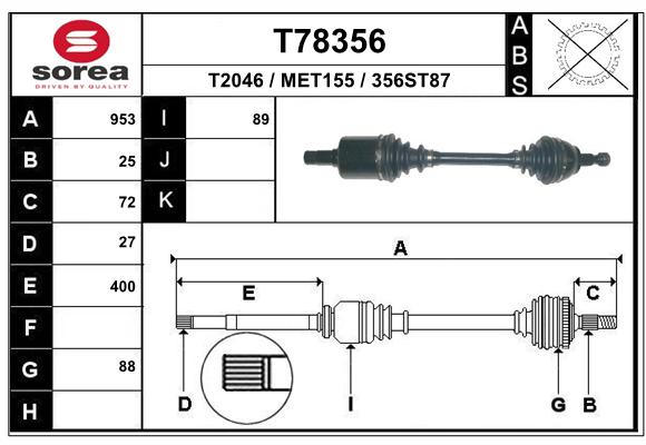 Transmission (Cardan) SEEAC MET155