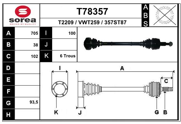 Transmission (Cardan) SEEAC VWT259