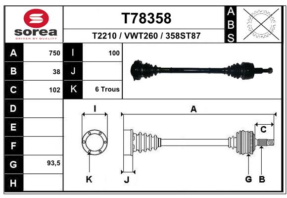 Transmission (Cardan) SEEAC VWT260