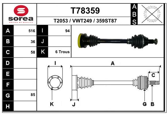 Transmission (Cardan) SEEAC VWT249