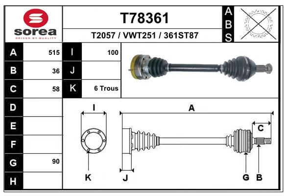 Transmission (Cardan) SEEAC VWT251