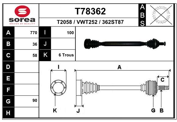 Transmission (Cardan) SEEAC VWT252