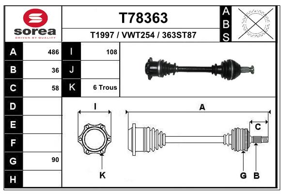 Transmission (Cardan) SEEAC VWT254