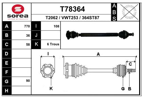 Transmission (Cardan) SEEAC VWT253