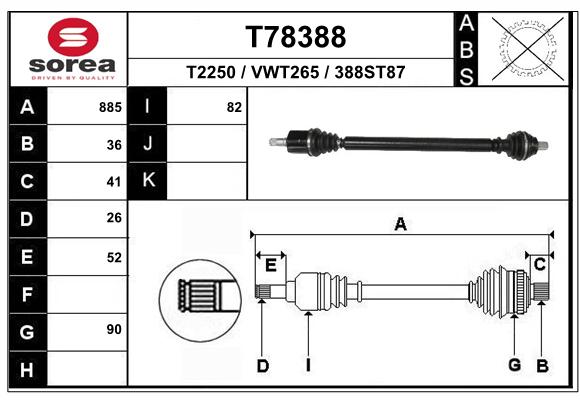 Transmission (Cardan) SEEAC VWT265