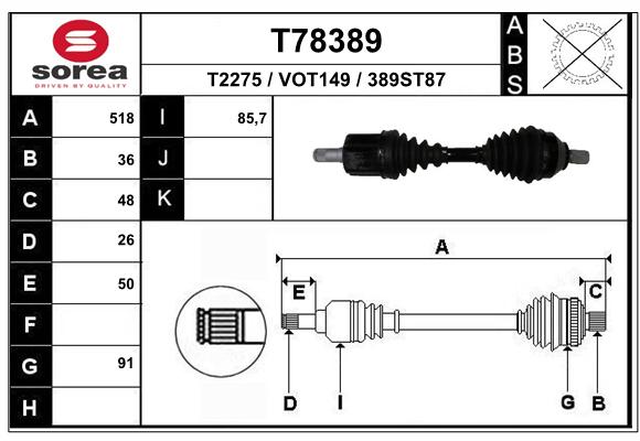 Transmission (Cardan) SEEAC VOT149