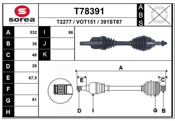 Transmission (Cardan) SEEAC VOT151