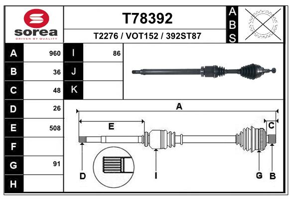 Transmission (Cardan) SEEAC VOT152