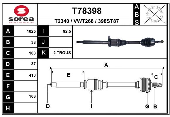 Transmission (Cardan) SEEAC VWT268