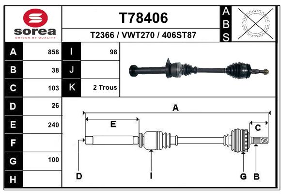 Transmission (Cardan) SEEAC VWT270