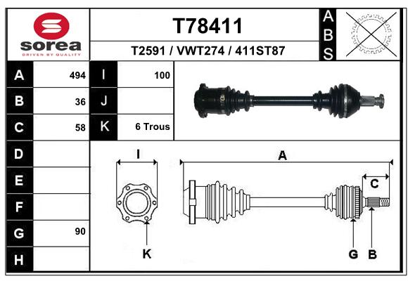 Transmission (Cardan) SEEAC VWT274